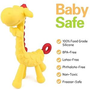 Buy Moppets Baby Silicone Giraffe Teether In Storage Box (Yellow ...