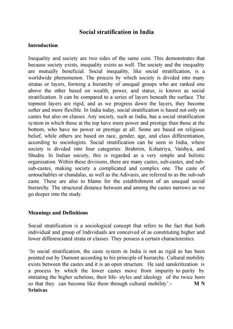 Social stratification in India - Social stratification in India ...