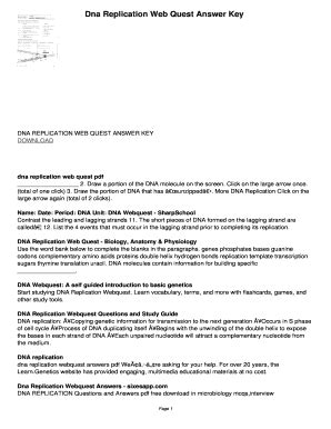 Dna And Dna Replication Webquest Answer Key - Fill and Sign Printable ...