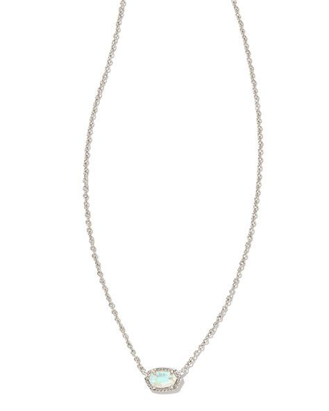 Emilie Silver Pendant Necklace in Ivory Mother-of-Pearl | Kendra Scott