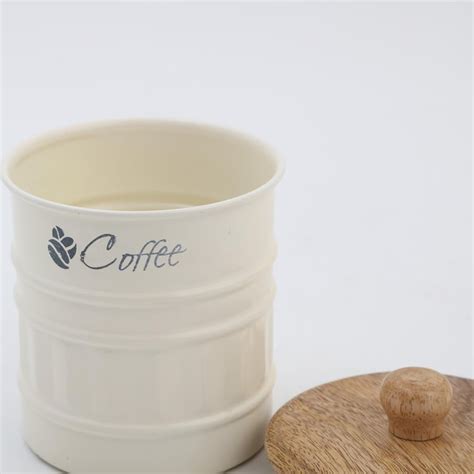 Buy Mirage Metal Coffee Storage Canister With Mango Wood Lid from Home ...