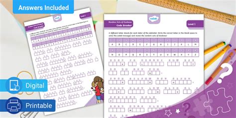 Random Acts of Kindness Code Breaker - Level 1 - Puzzles