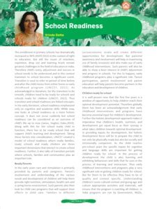 School readiness - ePrints@APU