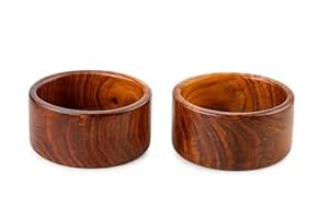 Buy WOODKIT Wooden Mini Bowls for Dips,Chutney,Condiments,Nut,Candy ...