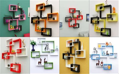 EXPART HANDICRAFTS Wall Shelf intersecting Wooden Wall Rack Stand for ...