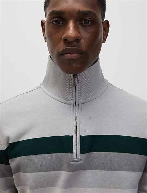Buy Pure Cotton Half Zip Sweatshirt at Marks & Spencer