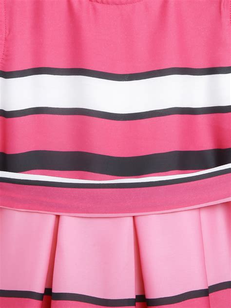 Girls Pink Satin Stripe Party Dress with Belt – Stylestone