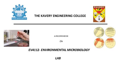 Environmental Microbiology Lab Record Book - M.E. Environmental ...