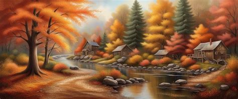 Panoramic countryside landscape in autumn banner autumn landscape ...