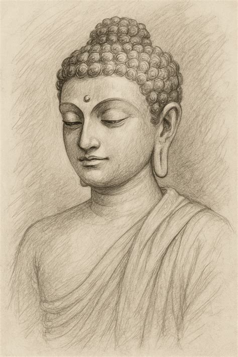 Buddha pencil Sketch | Buddha art drawing, Portraiture drawing ...