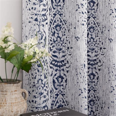 Amazon.com: 84 Inch Length Navy Blue Pattern Curtains for Living Room 2 ...