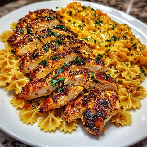 Creamy Garlic Parmesan Chicken Bowtie Pasta Recipe
