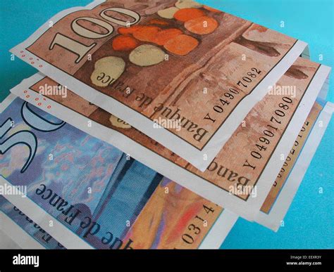 Banknotes French Francs currency of France Stock Photo - Alamy