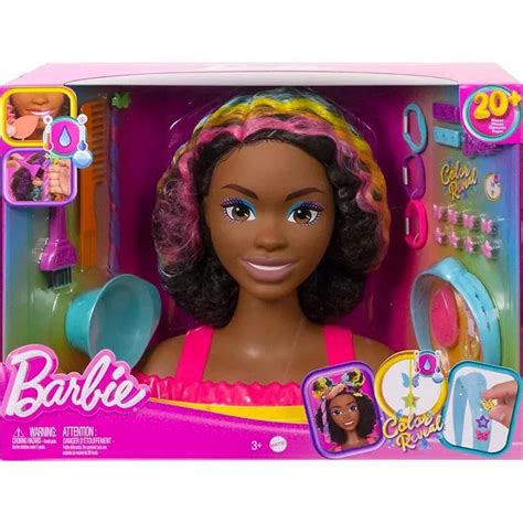 Barbie Totally Hair Styling Doll Head & 20+ Accessories, Color Reveal ...