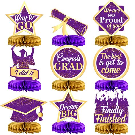 Buy 9 Pieces, Graduation Honeycomb Centerpieces - Congrats Grad ...