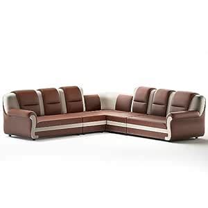 Sekar Lifestyle Polyurethane Series L Shape Corner Leatherette Sofa Set ...