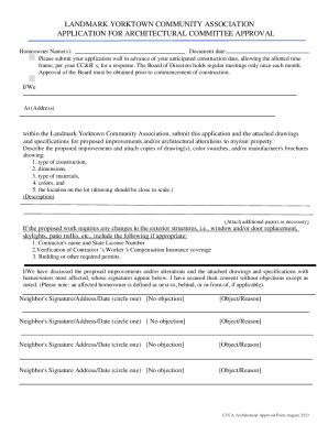Fillable Online HOA Architectural Committee Guidelines ...