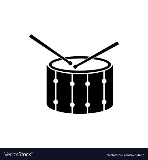 Drum flat style icon Royalty Free Vector Image