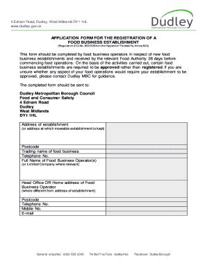 Fillable Online online dudley gov APPLICATION FORM FOR THE REGISTRATION ...