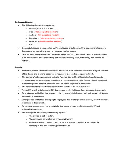 Image result for BYOD Policy Examples