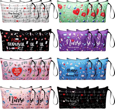 Amazon.com: Huhumy 24 Pack Nurse Cosmetic Bags Bulk Nursing Survival ...