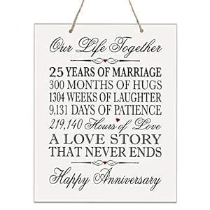 Buy LifeSong Milestones 25th Anniversary Plaque 25 years of marriage ...