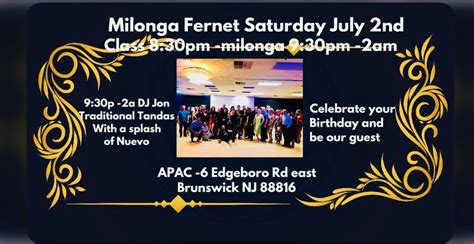 MILONGA FERNET SATURDAY JULY 2nd, SUMMER SWEET DANCE COOL! ON THE ...