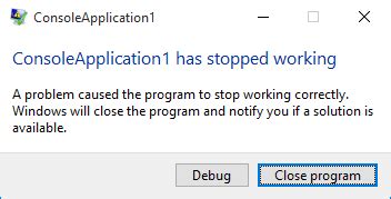 Debugging Unhandled Exceptions 的图像结果