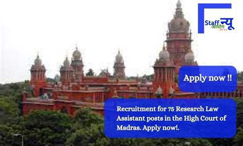 Recruitment for 75 Research Law Assistant posts in the High Court of ...