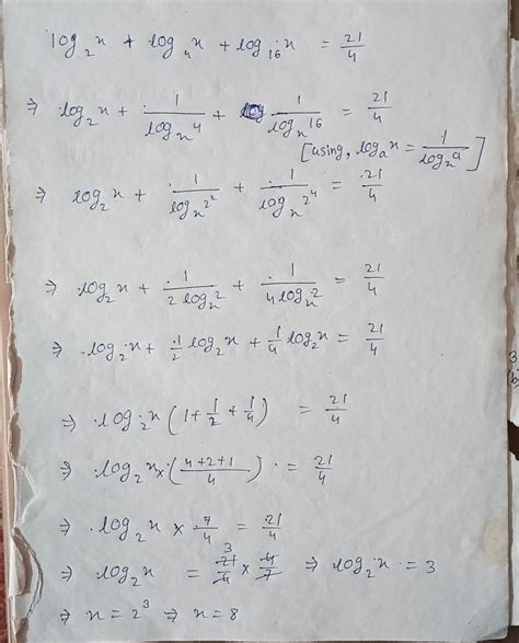 Answer for this logarithmic question - Brainly.in
