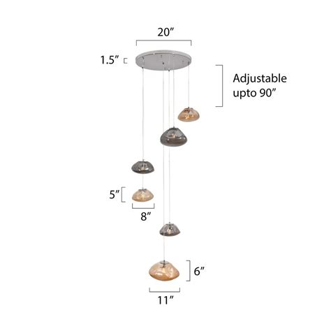 Blown Glass Double Height LED Chandelier For Stairs | Light & Living