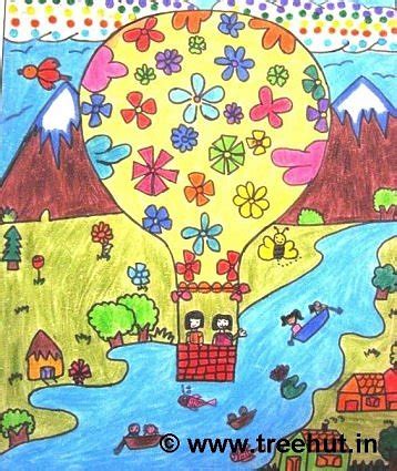 Hot Air Balloon Art by Grade 3 kids