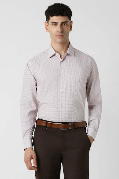 Buy Men White Regular Fit Check Full Sleeves Formal Shirt Online ...