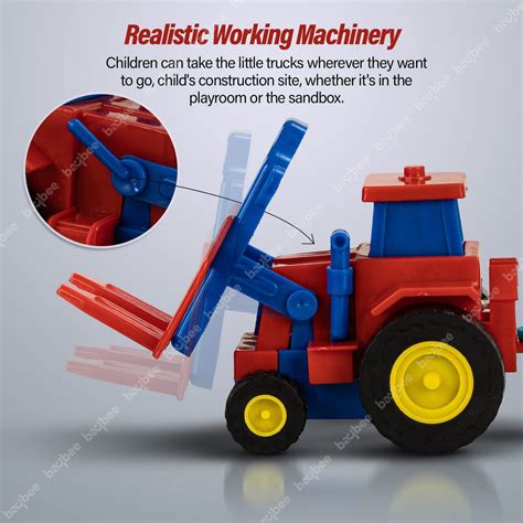BAYBEE Friction Powered Construction Tractor Push and Go Toys for Kids ...