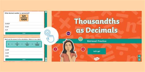 👉 Retrieval Practice: Thousandths as Decimals Maths Interactive Quiz