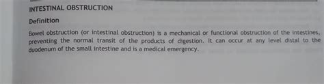 Pediatrics (intestinal obstruction) - INTESTINAL OBSTRUCTION Definition ...