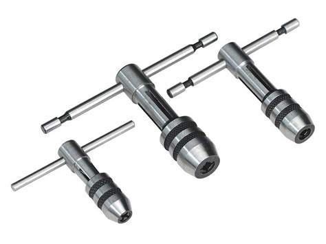 T-Handle T Type Tap Wrench Set of 3 Pieces Solid Collet Jaws: Amazon.in ...