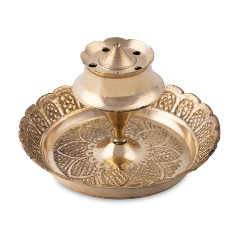 ALODIE - Brass Agarbatti Stand With Ash Catcher - Elegant Holder for ...