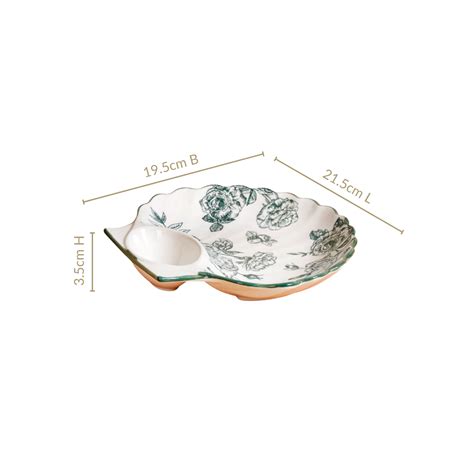 Chinoiserie Green Ceramic Section Plates Set Of 2 Online - Premium ...