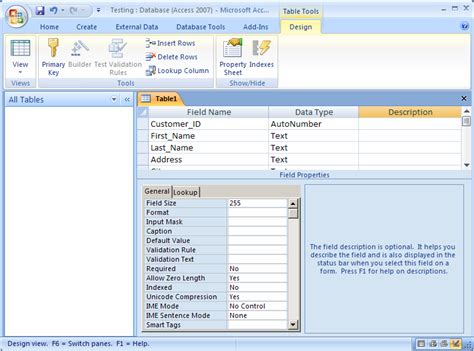 MS Access 2007: Open a table in Datasheet mode