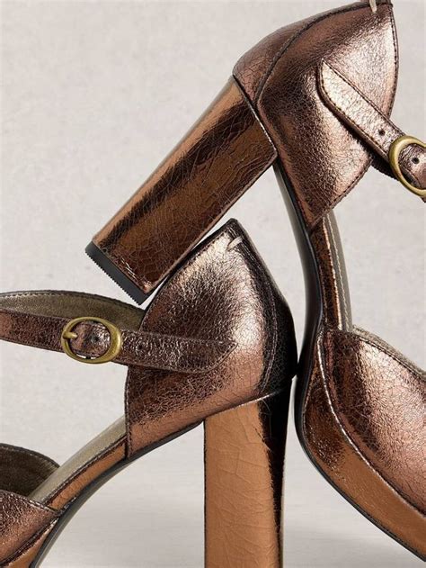 White Stuff Priscilla Leather Court Shoes, Bronze