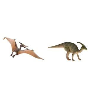 TRENDIVIBE 2Pcs Dinosaur Toy Parasaurolophus Pterodactylus Figurine ...