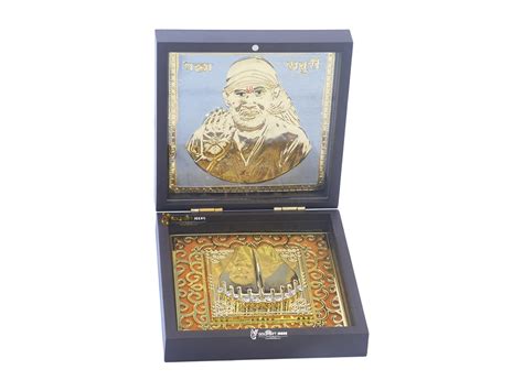 GoldGiftIdeas Square Shape Sai Baba Photo Frame with Charan Paduka Box ...