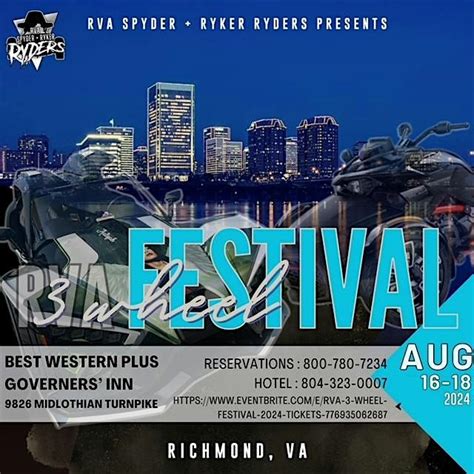RVA 3 Wheel Festival 2024, Best Western Plus Governors Inn, Midlothian ...