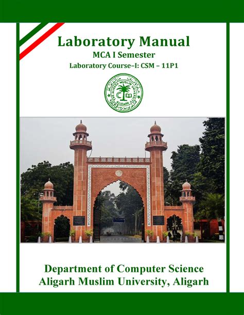 Laboratory Course–I CSM – 11P1 - Laboratory Manual MCA I Semester ...