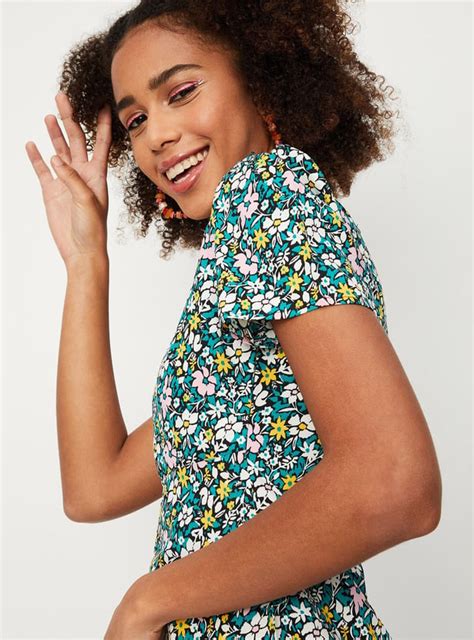 Buy Women Printed Sqaure Neck A-line Dress Online at just Rs. 699.0 ...