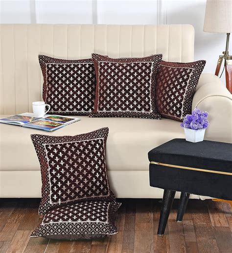 Buy FRESH FROM LOOM Jacquard Soft Velvet Cushion Covers|Hypo-Allergenic ...