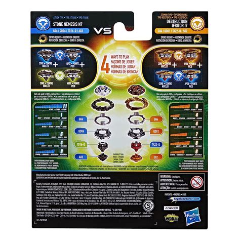 Buy Beyblade Burst QuadDrive Destruction Ifritor I7 and Stone Nemesis ...