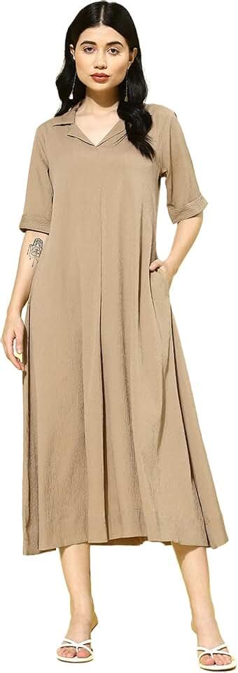 Amazon.in: Beige - Women's Dresses / Women's Dresses & Jumpsuits ...