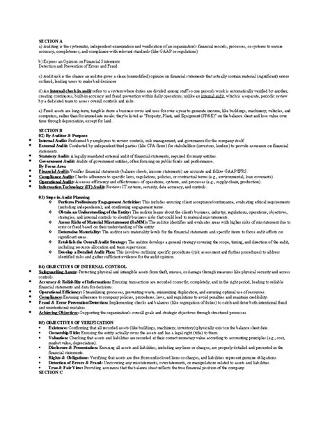 Auditing Overview and Key Concepts - ACC 101 - Studocu